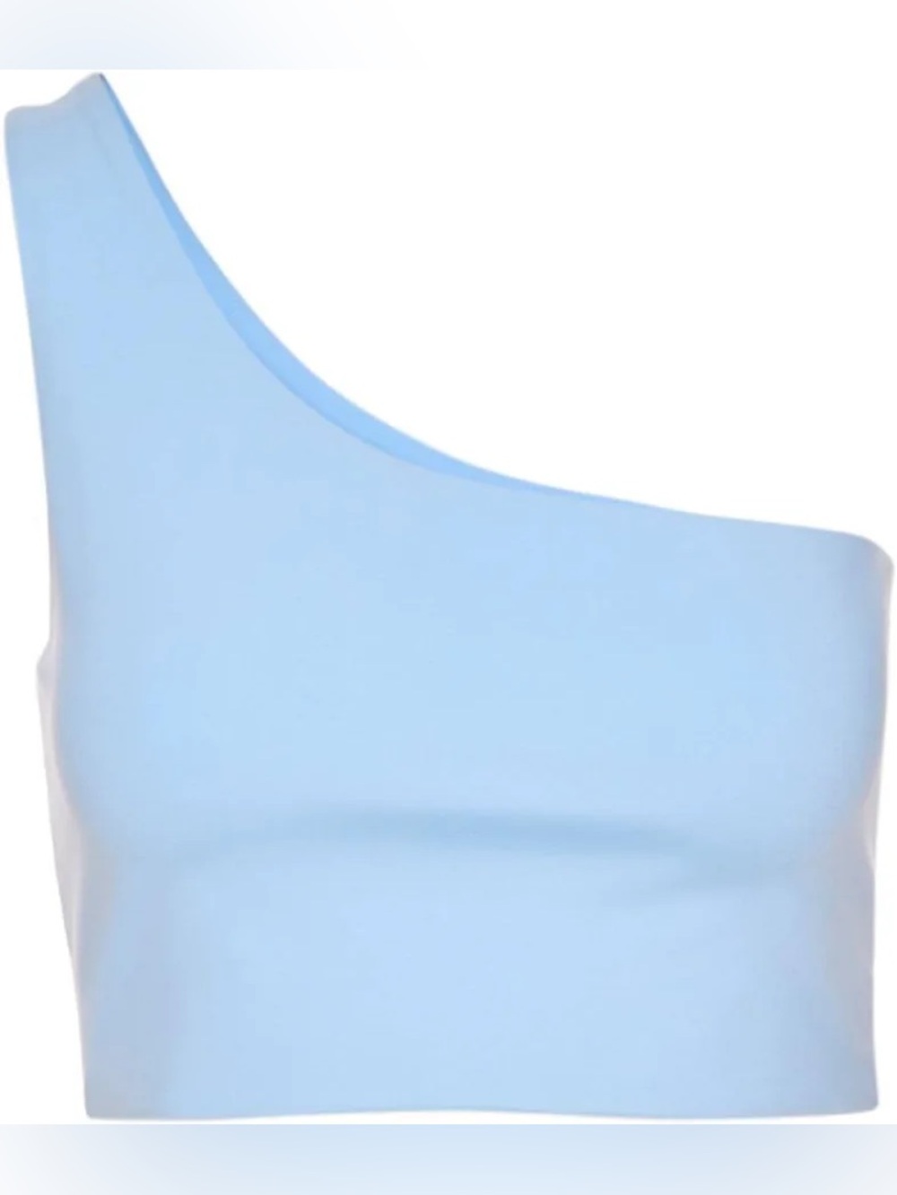 Girlfriend Collective Bianca One Shoulder Bra in Cerulean